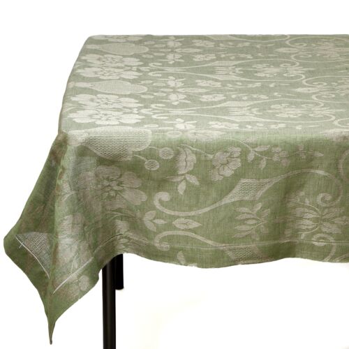     Tessitura Pardi Damasco Rustica Umbrian Green Tablecloth