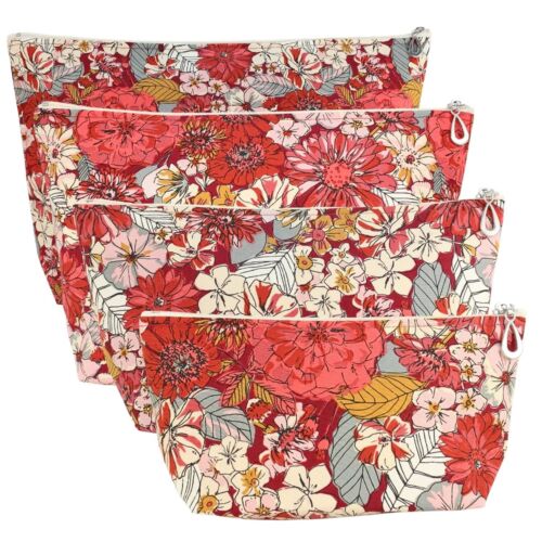 Dana Herbert Crimson Garden Cosmetic Bags