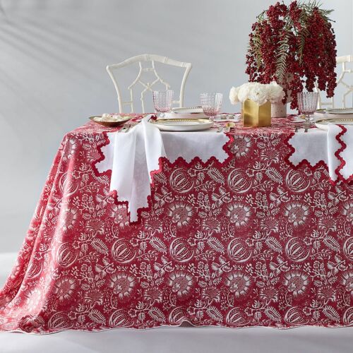 Matouk Granada Scarlet Tablecloth