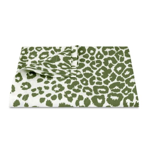 Matouk Iconic Leopard Green Tablecloth