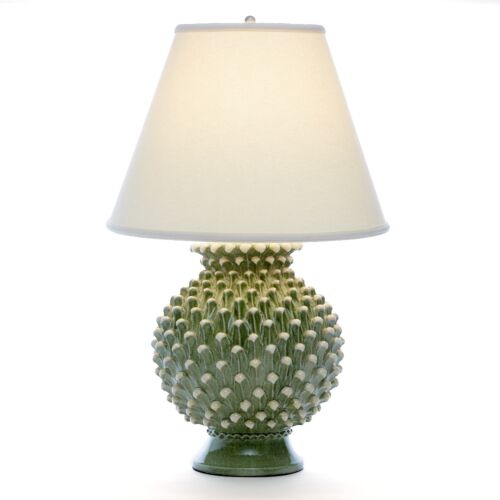   Italian Table Lamp Pinecones Light Green