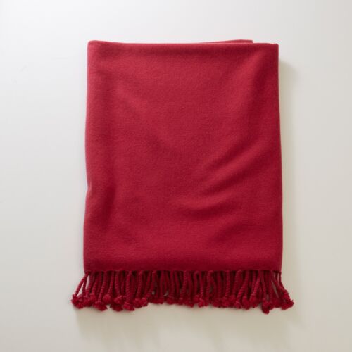 4-Ply Cashmere Throw Rose Red