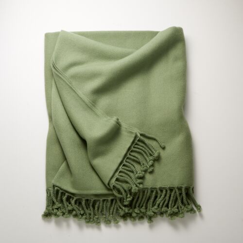 4-Ply Cashmere Throw Basil