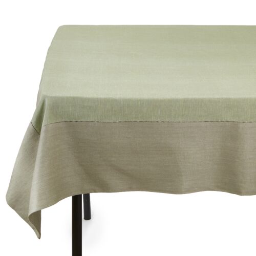 Tessitura Pardi Raso Rustic Green Tablecloth 72x128"