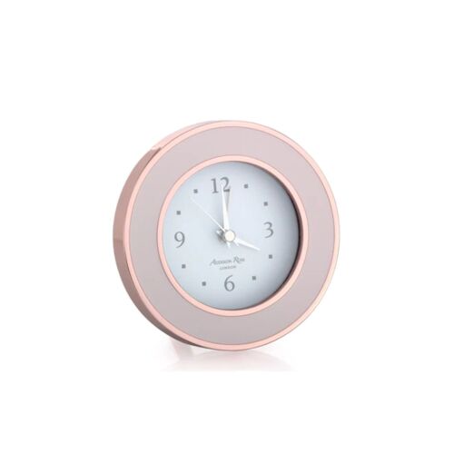 Addison Ross Alarm Clock Round Enamel & Rose Gold Pink