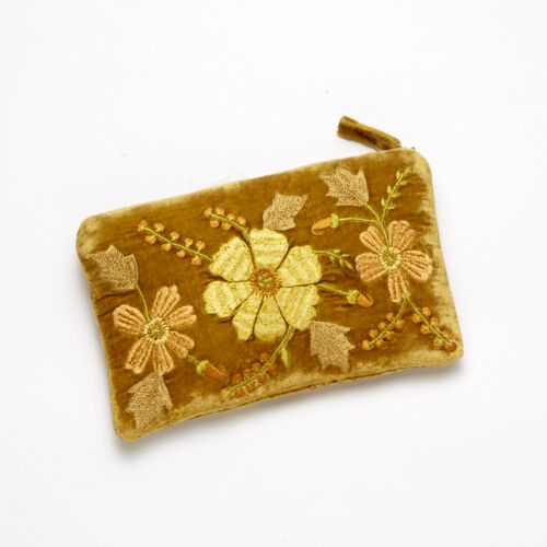 Anke Drechsel Silk Velvet Pouch Small Antique Gold