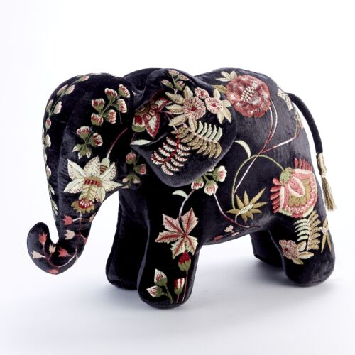 Anke Drechsel Silk Velvet Animal Elephant Charcoal