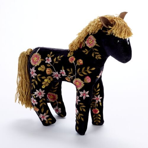 Anke Drechsel Silk Velvet Animal Horse Black