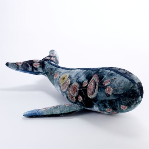 Anke Drechsel Silk Velvet Animal Whale Shaded Indigo
