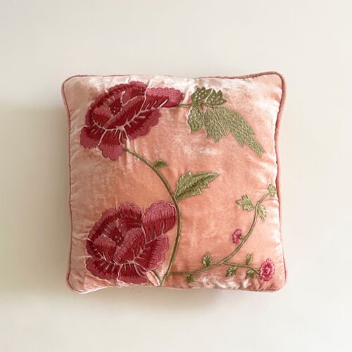 Anke Drechsel Silk Velvet Pillow Delia Old Rose 12"