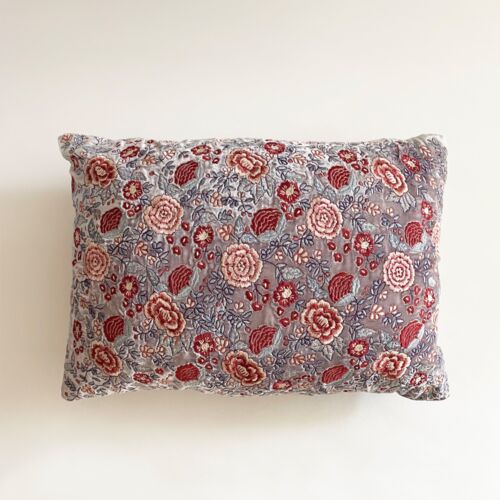 Anke Drechsel Silk Velvet Pillow Lily Lavender 14x20"