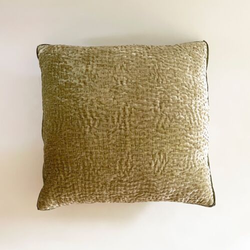 Anke Drechsel Silk Velvet Pillow Metril Silver & Green 20"