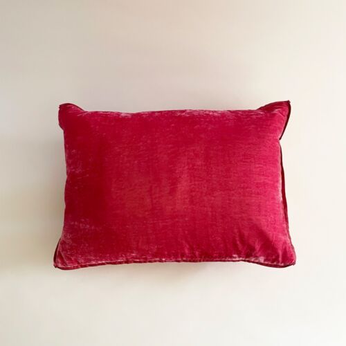 Anke Drechsel Silk Velvet Pillow Plain Poppy 14x20"