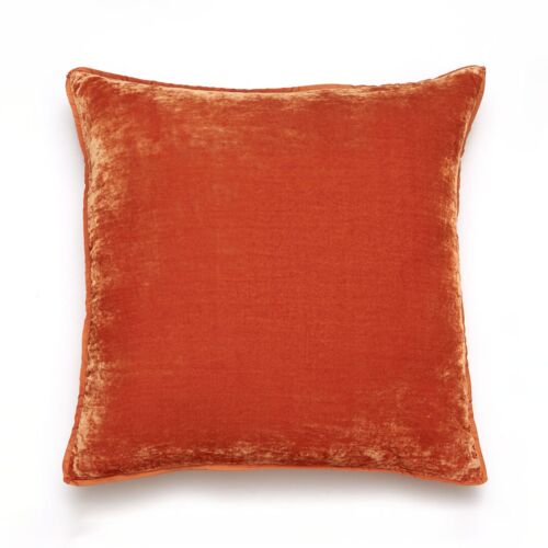 Anke Drechsel Silk Velvet Pillow Plain Tangerine 20"