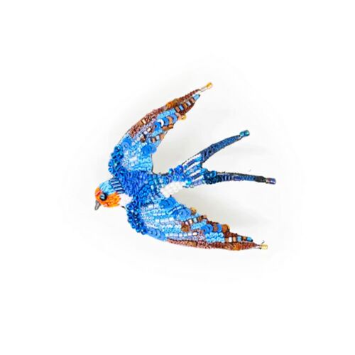 Artisan Brooch Pin Flying Swallow