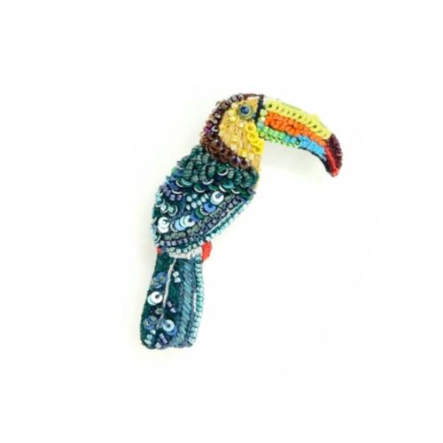 Artisan Brooch Pin Rainbow Billed Toucan