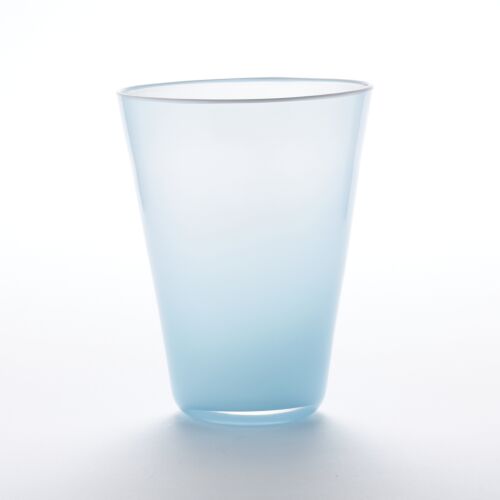 Artisan Glass Opak Tumbler Turquoise & White Rim