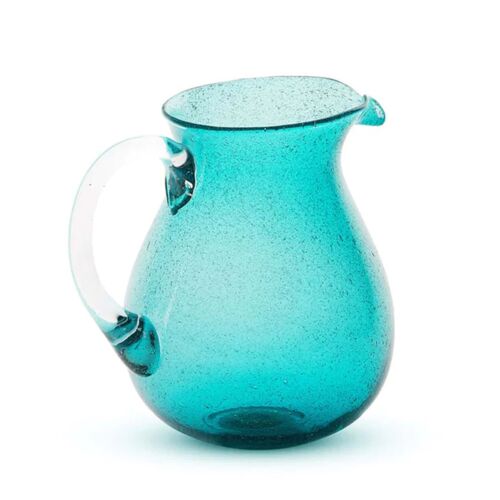 Artisan Glass Pitcher Turquoise