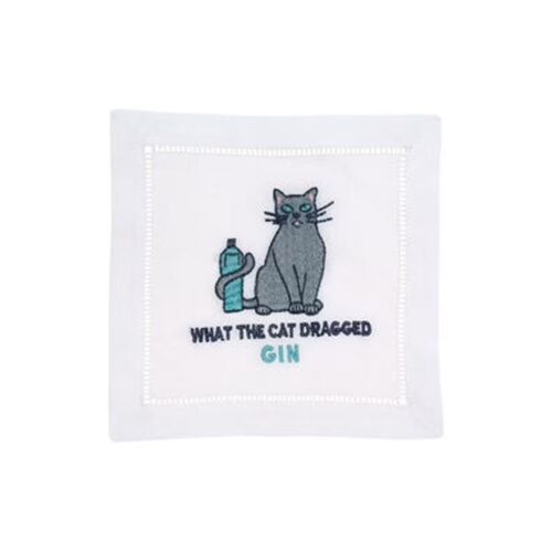 August Morgan Cocktail Napkin What The Cat Dragged Gin