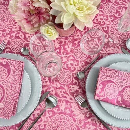  Beauville Grand Soir Pink Tablecloth 67x98"