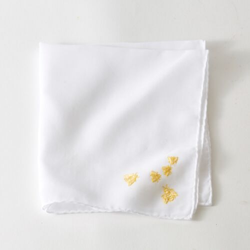 D. Porthault Handkerchief Embroidered Bee
