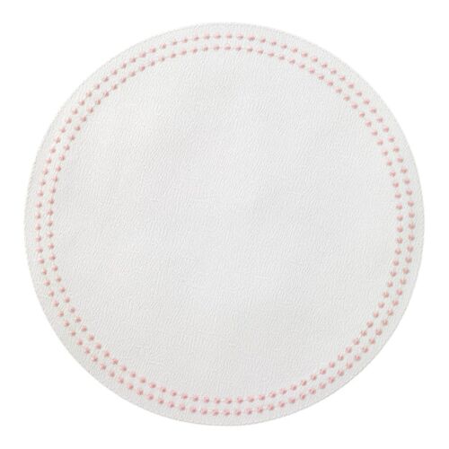 Bodrum Placemat Pearls Pure White & Rose