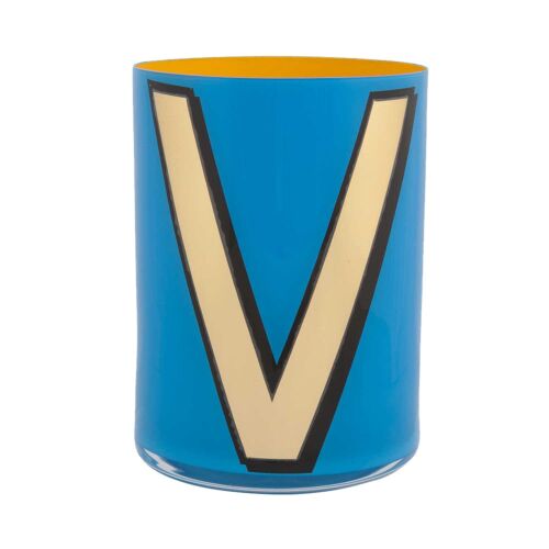 Bridie Hall Alphabet Pencil Cup V Blue