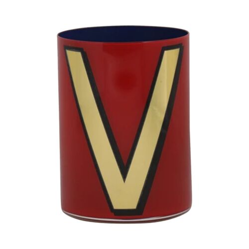 Bridie Hall Alphabet Pencil Cup V Red