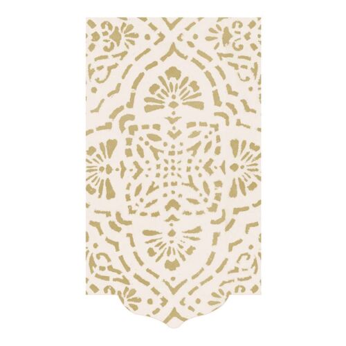 Caspari Paper Guest Towel Napkin Pack/12 Die-Cut Annika  Ivory & Gold