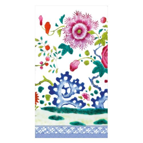 Caspari Paper Guest Towel Napkin Pack/15 Floral Porcelain