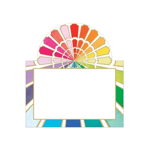 Caspari Stationery Pack/8 Place Cards Color Wheel