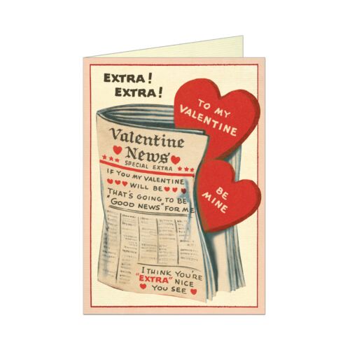 Cavallini Card Valentine Newspaper