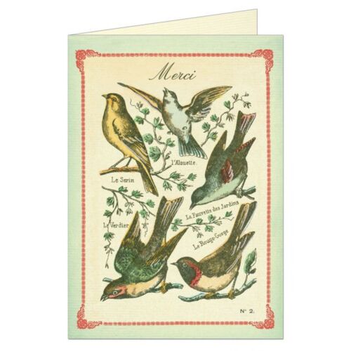 Cavallini Stationery Birds Merci Card