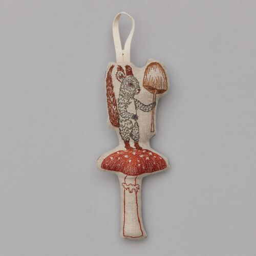 Coral & Tusk Ornament Mushroom with Squirrel