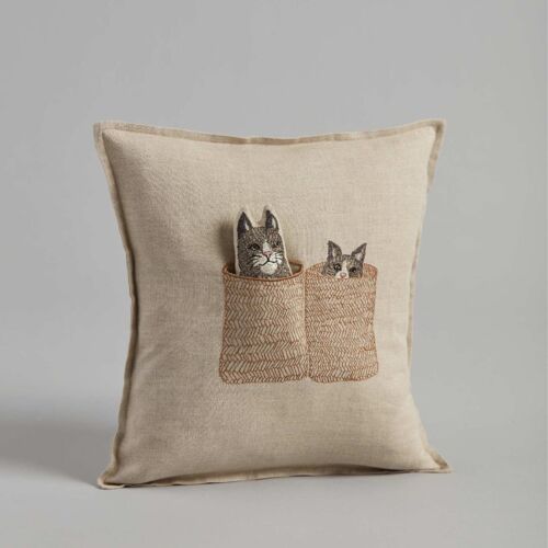  Coral & Tusk Pocket Pillow Basket Cats 12"