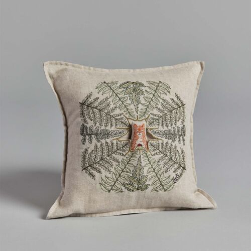 Coral & Tusk Pocket Pillow Fox with Ferns 12"