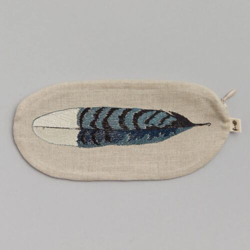 Coral & Tusk Pouch Blue Jay Feather