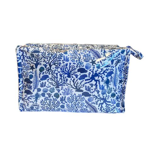 Cotton Box Cosmetic Bag Seashells Blue