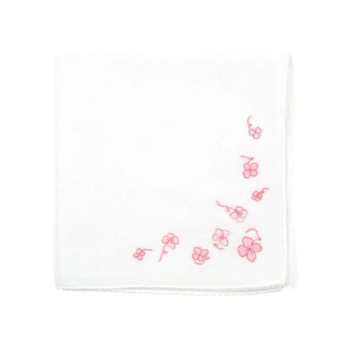  D. Porthault Handkerchief Embroidered Trefles Pink 