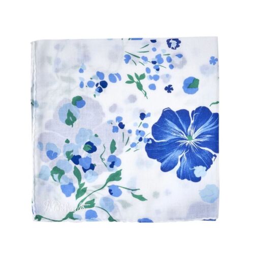 D. Porthault Handkerchief Printed Fragrance Blue