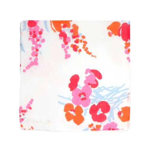 D. Porthault Handkerchief Printed Demoiselle Orange & Pink
