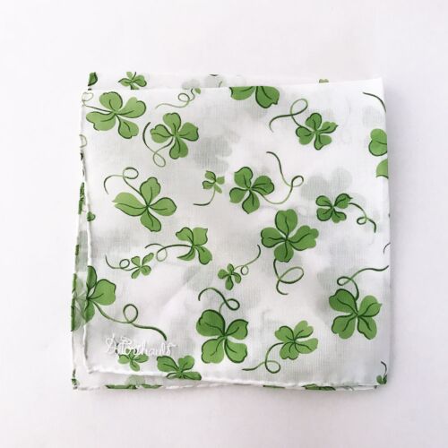 D. Porthault Handkerchief Printed Trefles Green