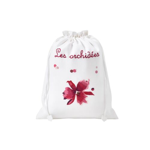 D. Porthault Lingerie Bag Orchidee Red Small