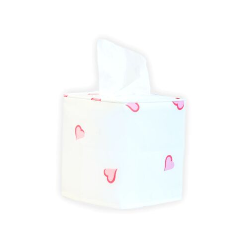 D. Porthault Tissue Box Coeurs Pink