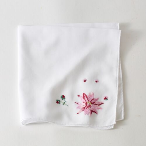 D. Porthault Handkerchief Embroidered Dahlia