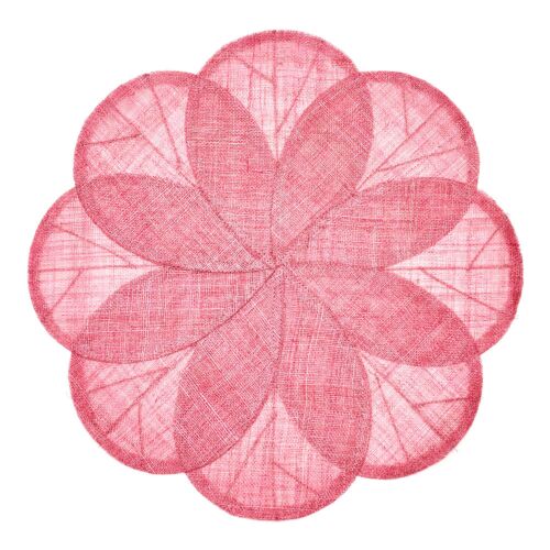 Deborah Rhodes Placemat Sinamay Flower Hot Pink