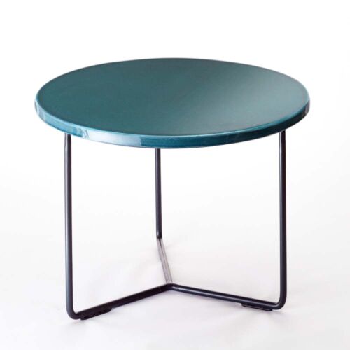 Enameled Lava Stone Colvert Round Table Small