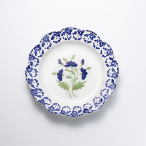 Este Ceramiche Rustic Blue Flower Salad Plate