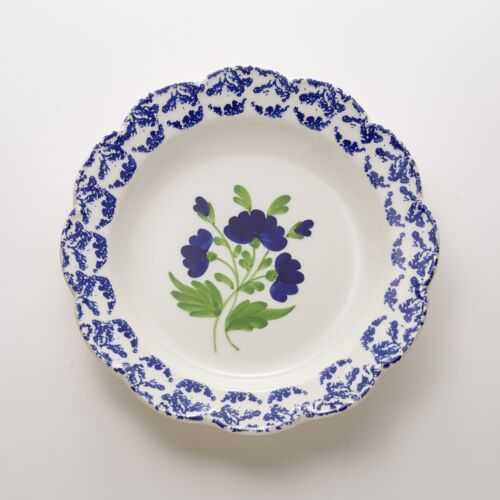 Este Ceramiche Rustic Blue Flower Soup Plate
