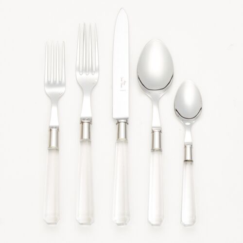  French Flatware Source Clear Stainless 5-Piece Setting